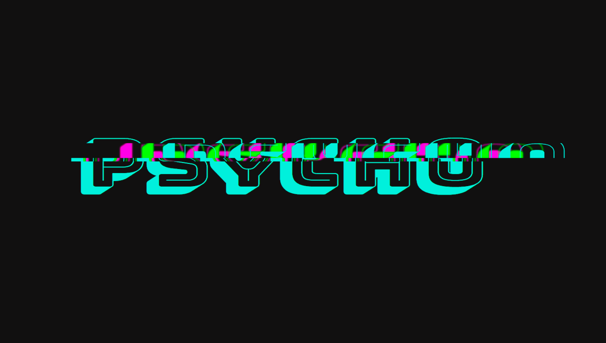 Demo image: Psycho Glitch with CSS variables keyframes