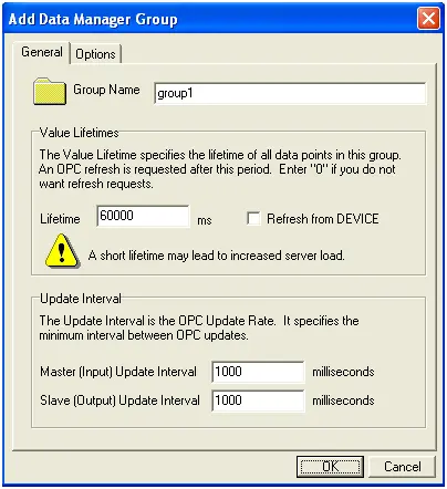 MatrikonOPC Add Data Manager Group窗口