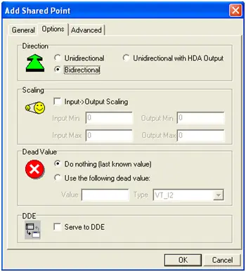 添加共享点窗口（Options选项卡）