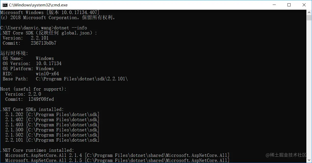 .NET Core 版本信息