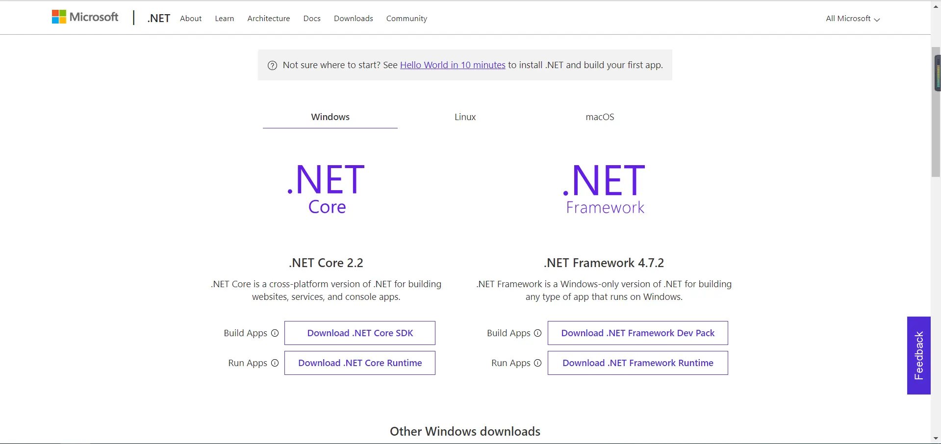 .NET Downloads