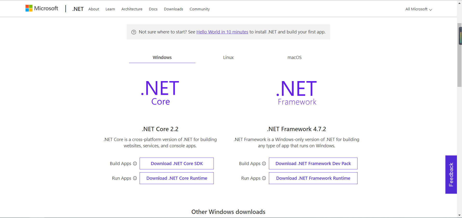 .NET Downloads