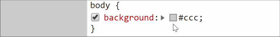GIFå¨ç»ã æ¼ç¤ºå¦ä½éè¿DevToolså¾ªç¯æ ¼å¼åï¼åå­è¿å¶/ RGB / HSLï¼ã å¨ChromeåFirefoxä¸­ï¼æä»¬éè¿æä½Shifté®å¹¶åå»<color>å¼åé¢çæ¹æ¡æååæ¥å®ææ­¤æä½ã