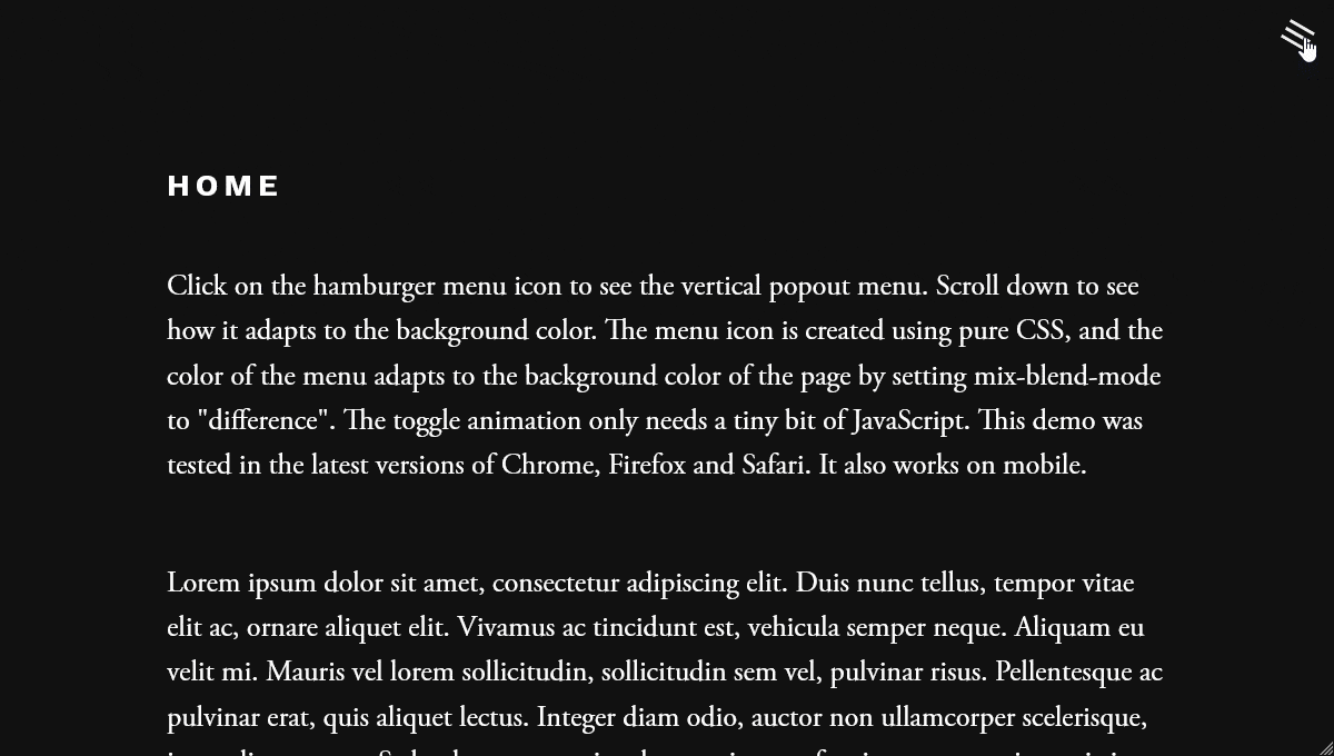 Vertical Color-Adapting CSS Menu - GIF Demo