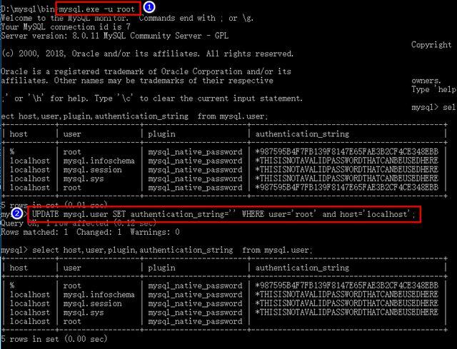 MySQL 8下忘密码后重置密码的办法（MySQL5老方法不灵了）