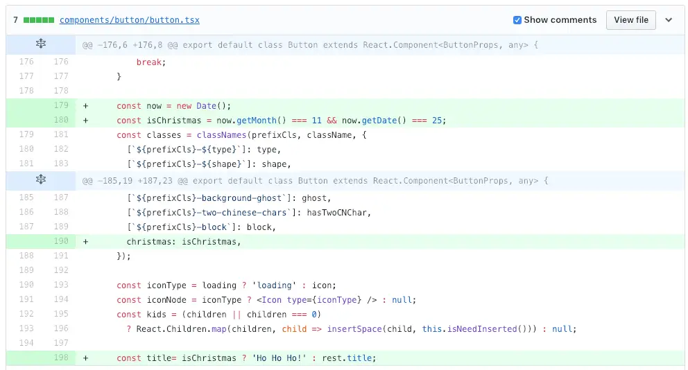 Ant Design 圣诞彩蛋 JavaScript
