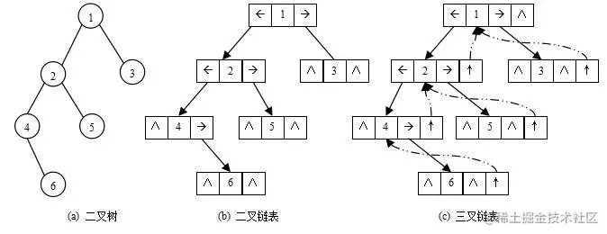 二叉树的链式存储结构示意图