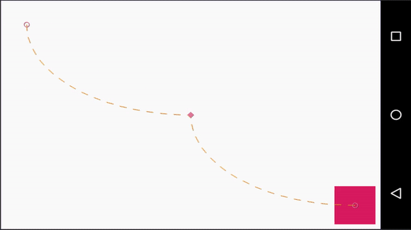 Arc Motion: intermediate keyframe (preview in Android Studio)