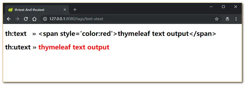 th:text 与 th:utext