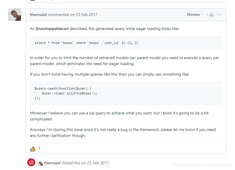 Laravel贡献者给出的答案