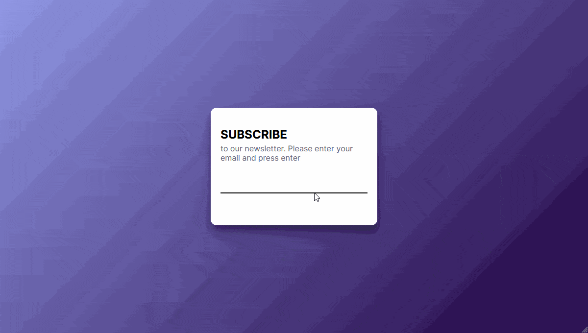 Signing Up for the Newsletter - GIF Demo