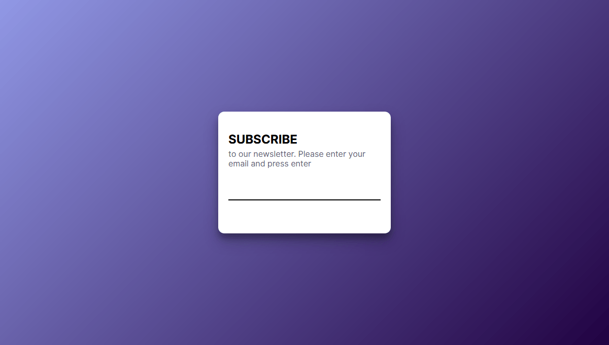 Demo image: Signing Up for the Newsletter