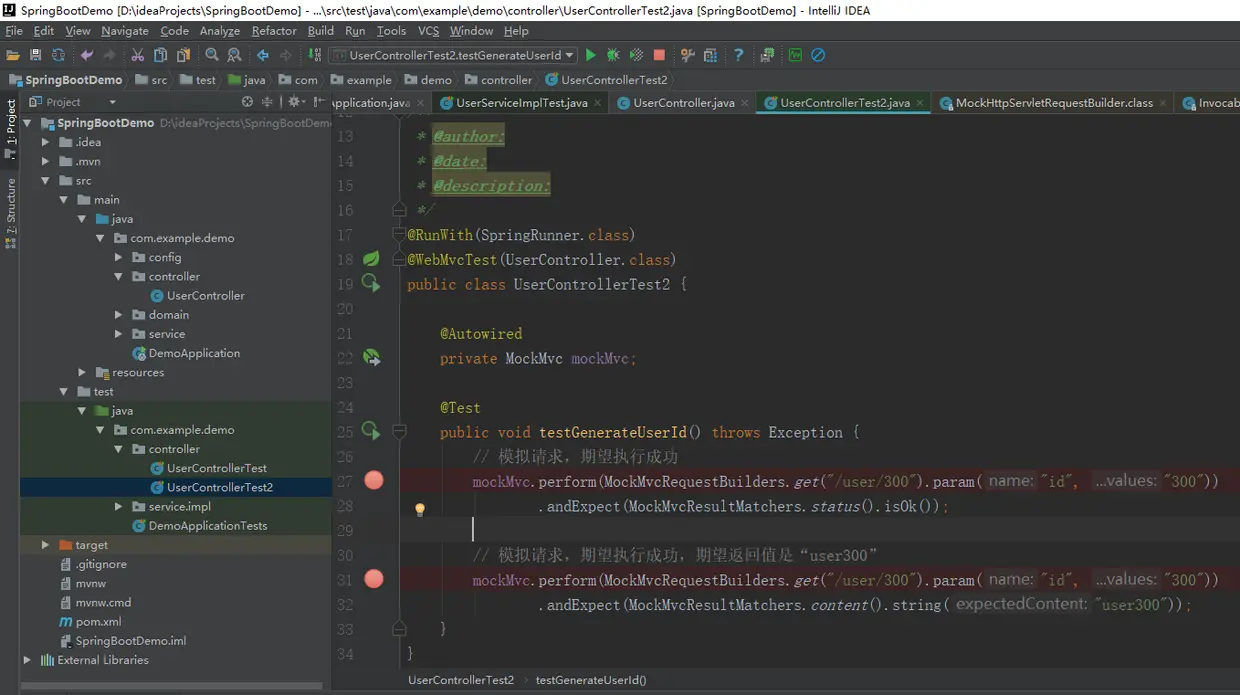 使用@WebMvcTest注解测试