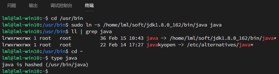 添加 Java 的软链接