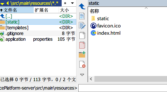 静态文件放在服务端工程的指定位置