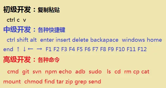 不同级别开发者之间的区别