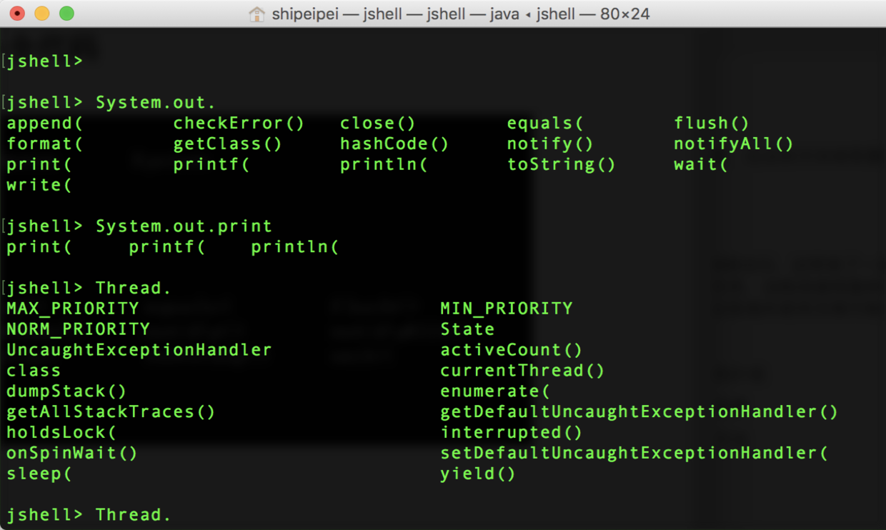 Tab键自动补全代码
