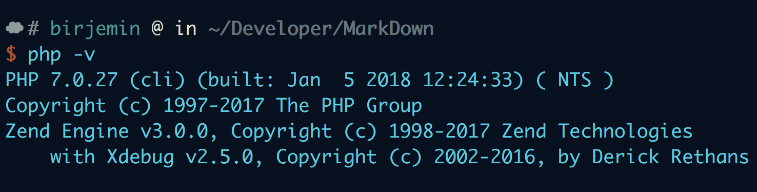 php -v