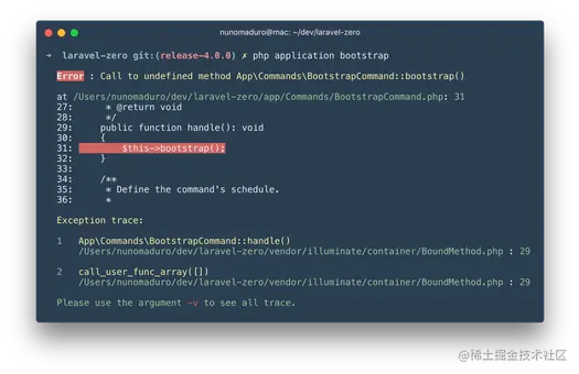 Collision Package in Laravel 5.6