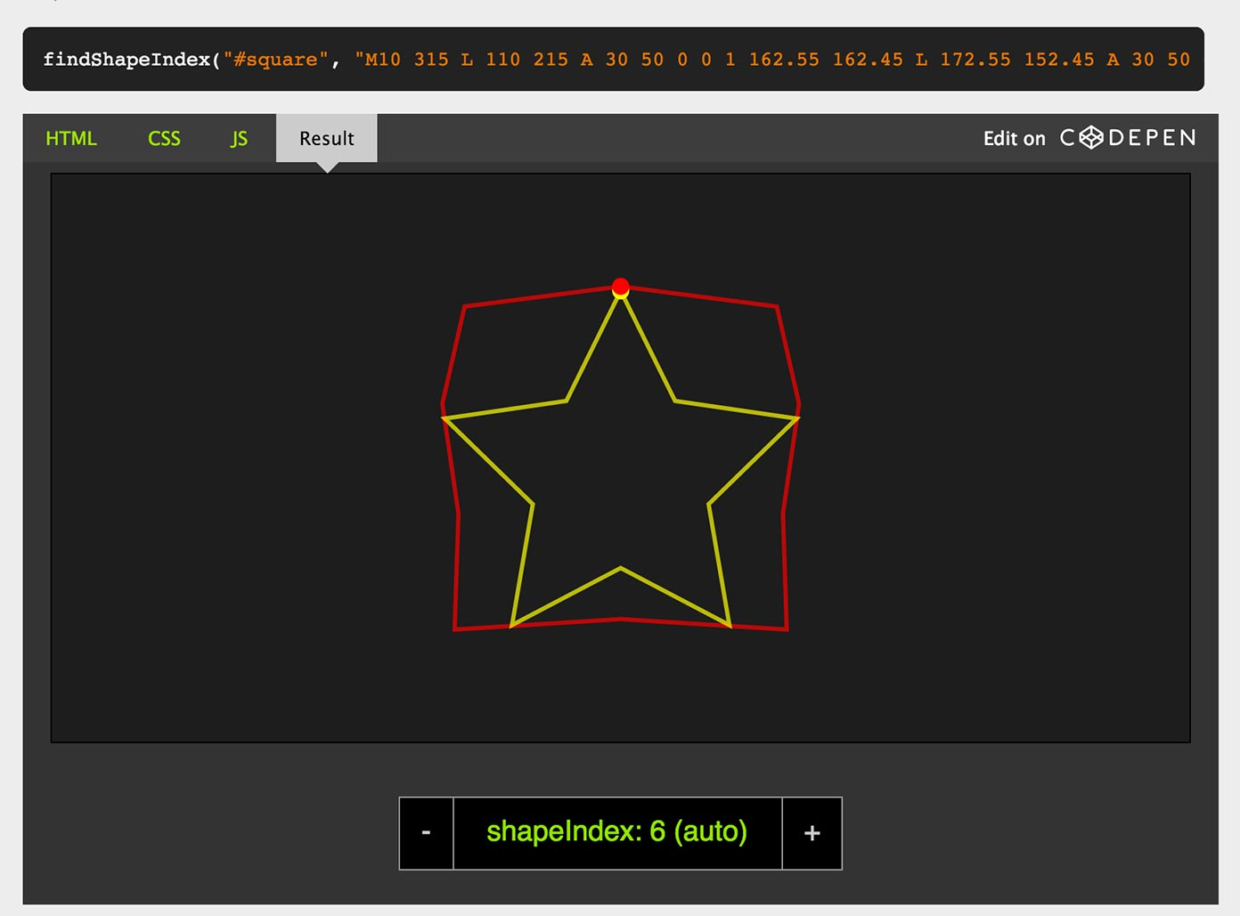 Screenshot of GSAP result