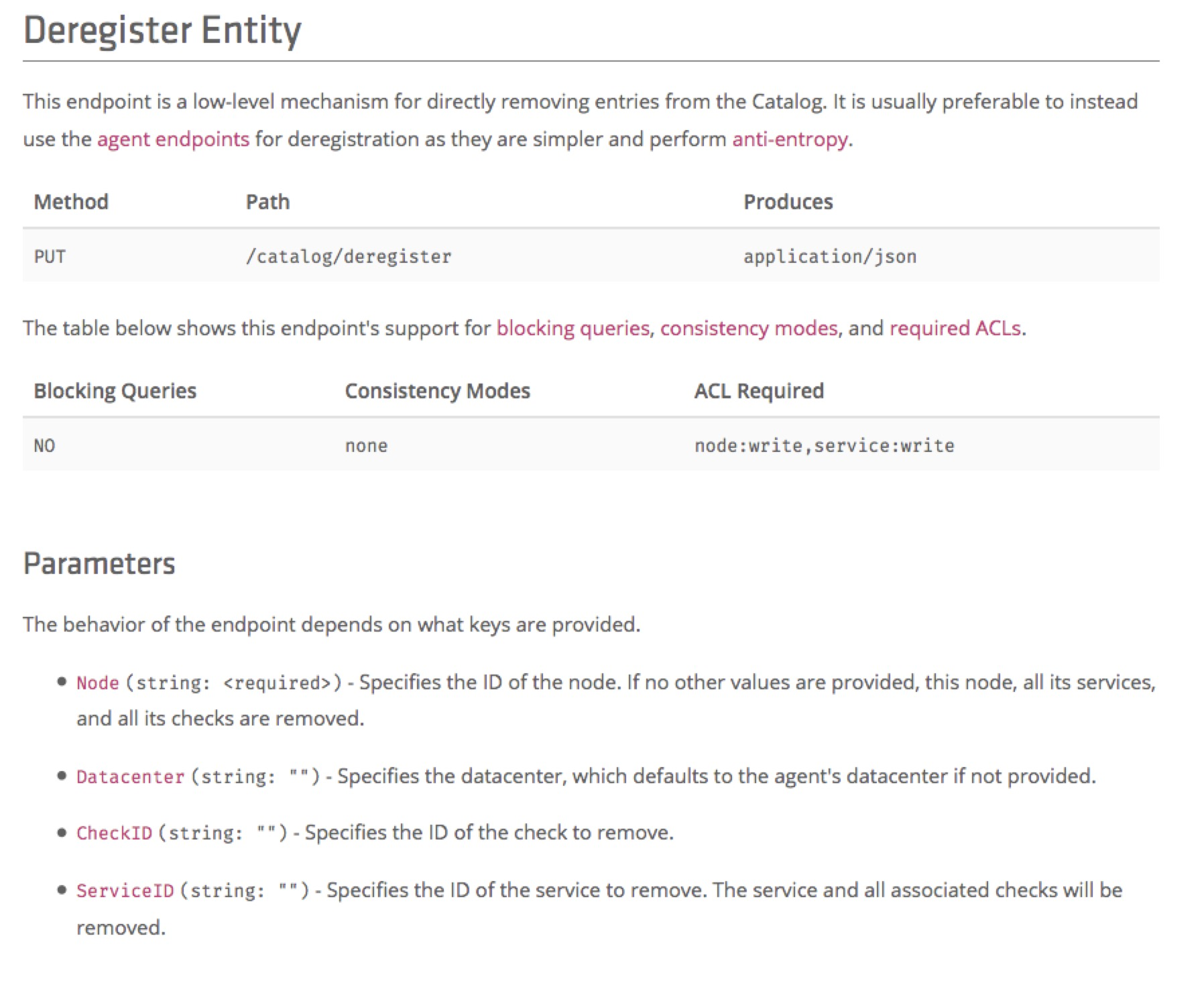 Deregister Entity Deregister Entity