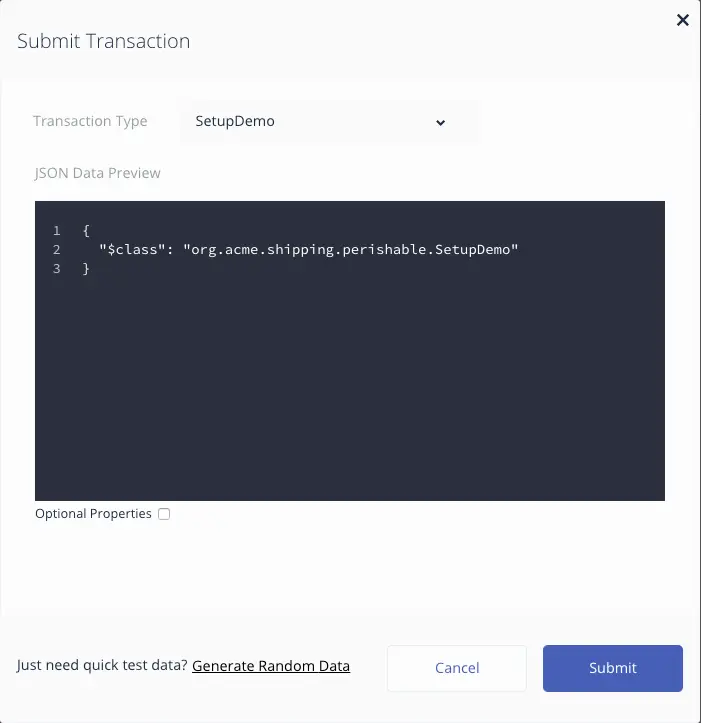 SubmitTransaction - SetupDemo