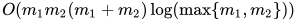 O(m_1m_2(m_1+m_2)\log (\max\{m_1,m_2\}))