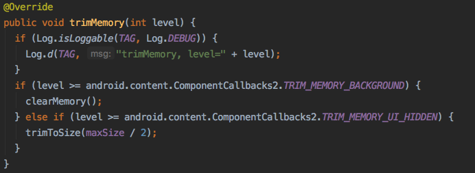 LruBitmapPool.trimMemory