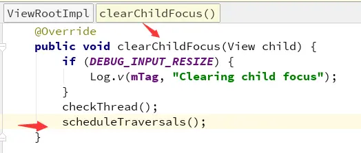 ViewRootImpl#clearChildFocus