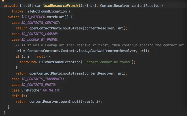StreamLocalUriFetcher.loadResourceFromUri