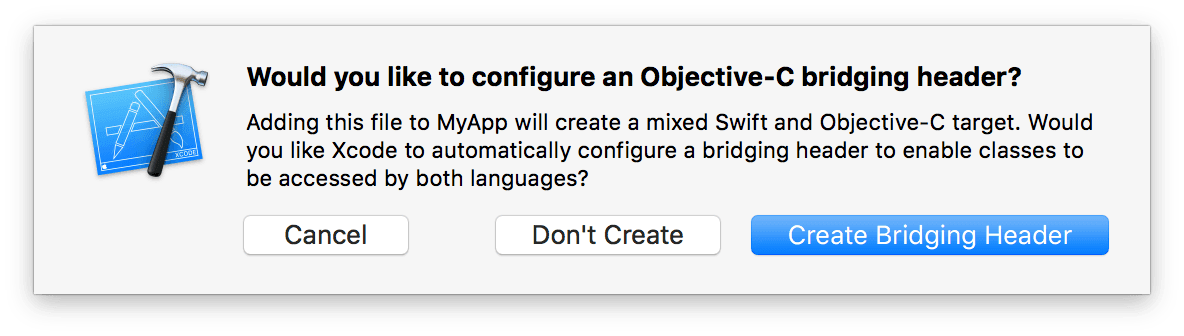 Bridging Header Alert