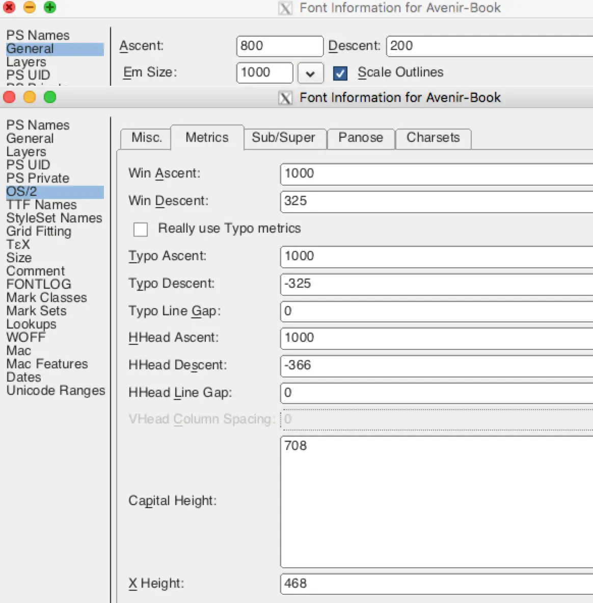 Avenir 字体详情截屏