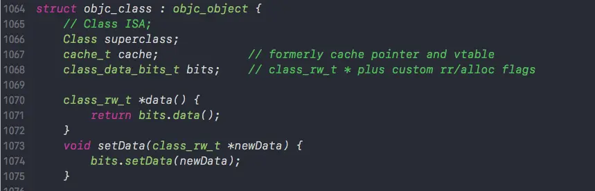 部分objc_class代码内容