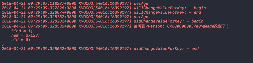 didChangeValueForKey内运行顺序