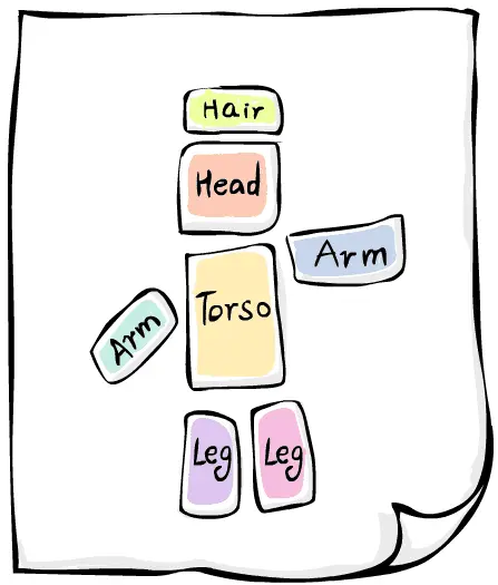 sketch made up of components