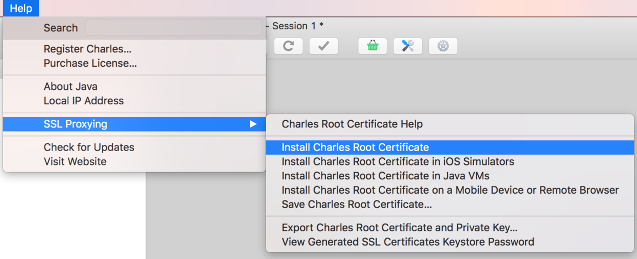 Install Charles Root Certificate