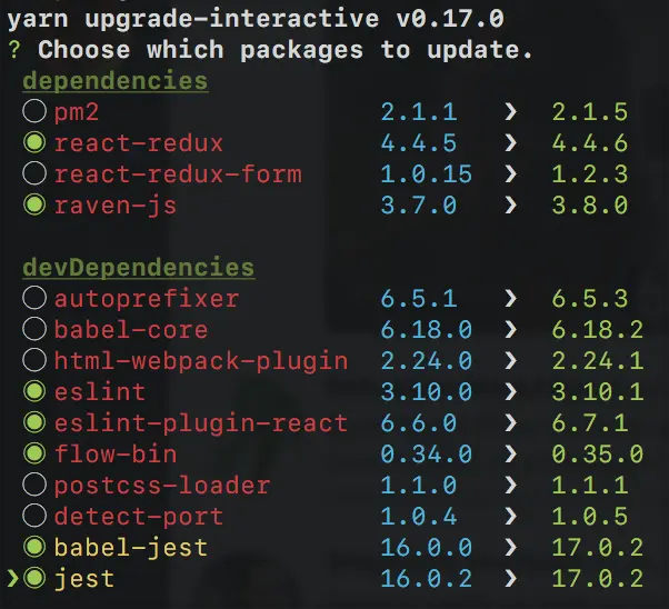 selectively upgrade specific packages