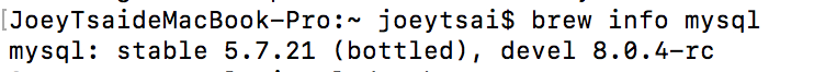 brew info mysql