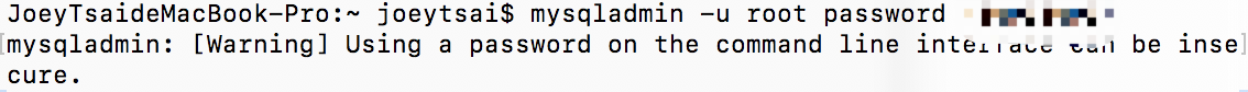 mysqladmin -u root password 'yourpassword'