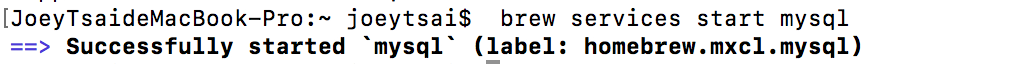 brew services start mysql