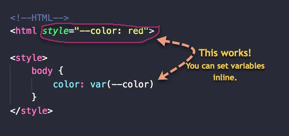 Set variables inline