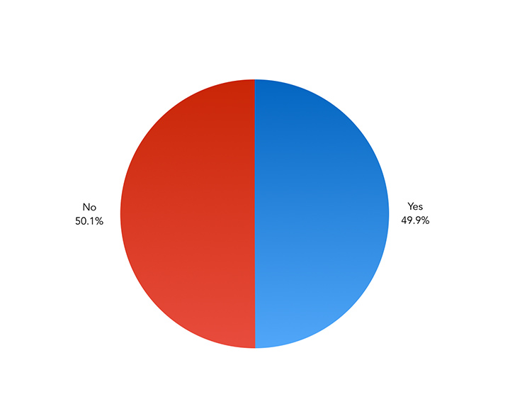 Do you use a tool to lint your CSS? – Pie Chart showing the results