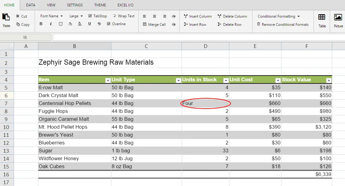 SpreadJS数据验证