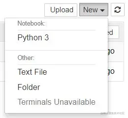 New notebook menu
