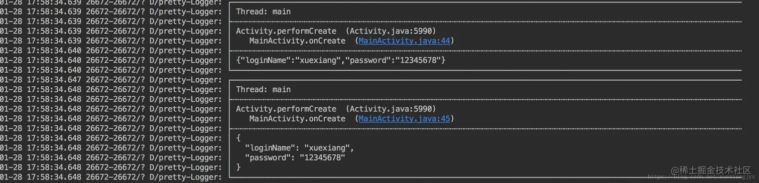 打印debug信息和json日志
