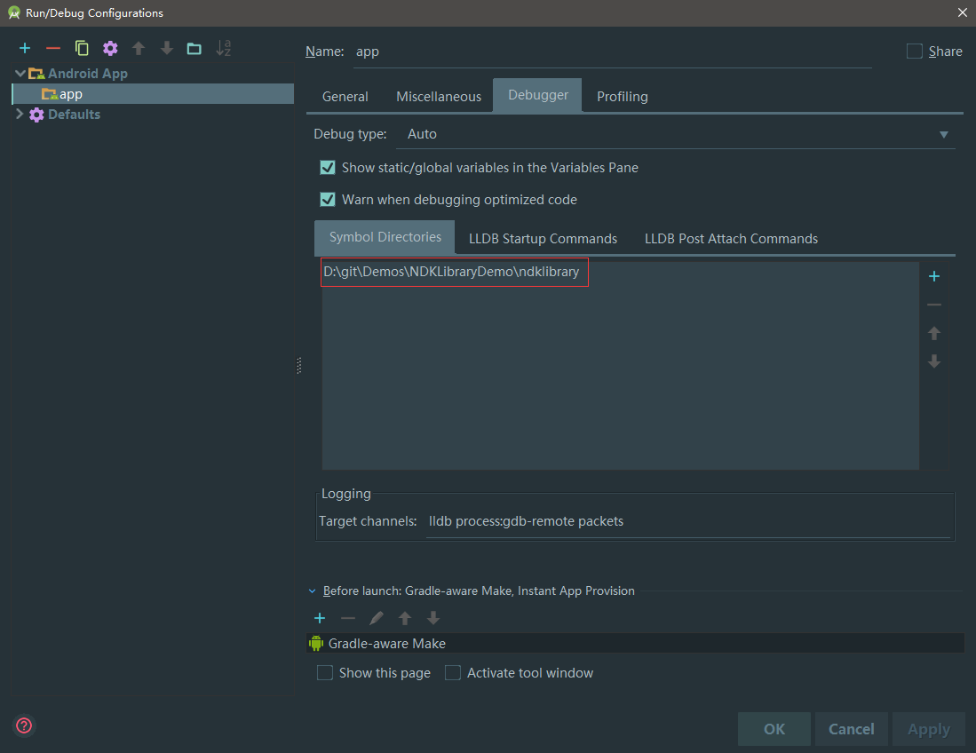 配置Symbol Directories