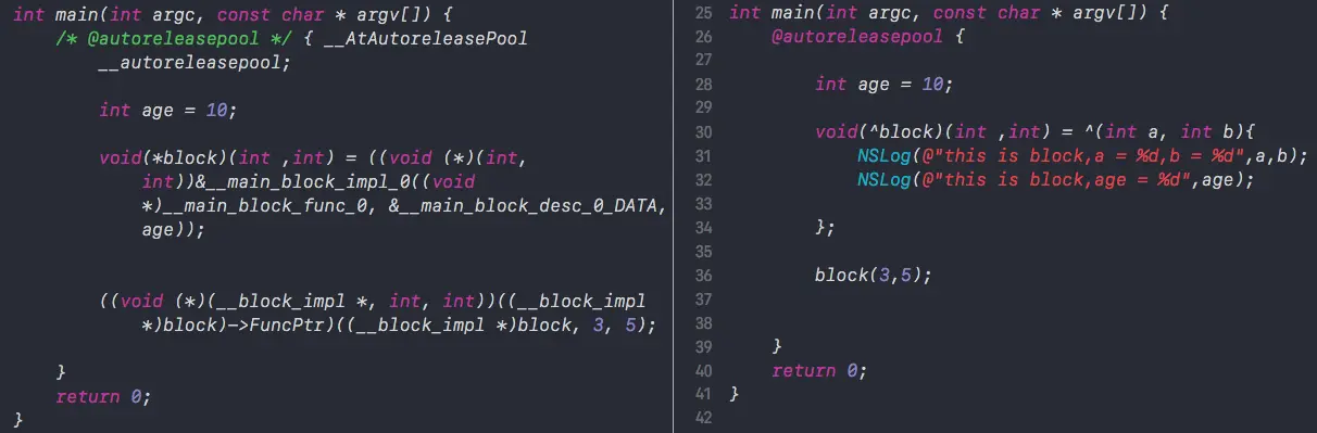 c++与oc代码对比