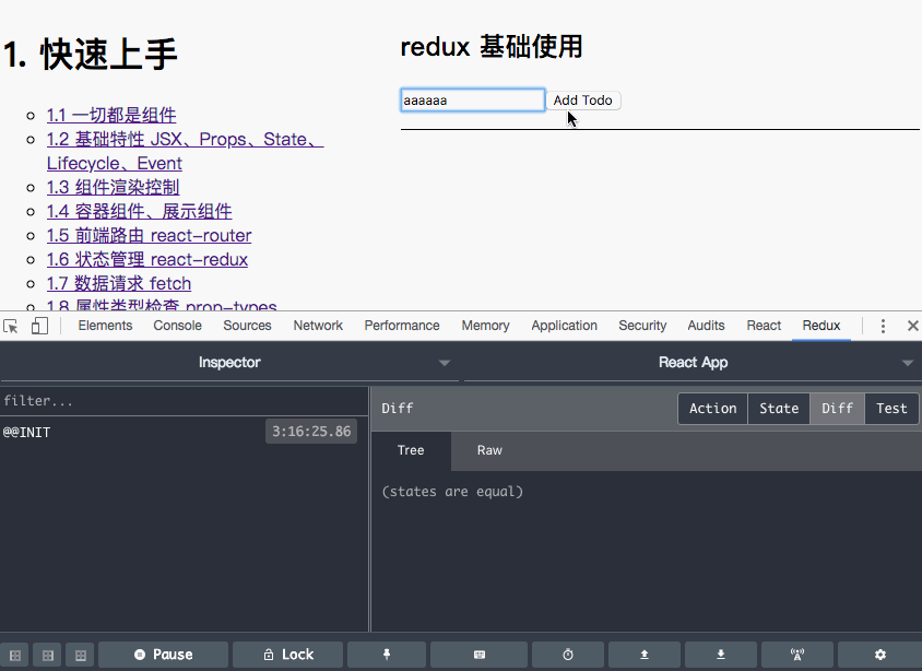 Redux DevTools extension