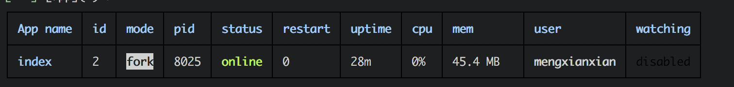 pm2 list