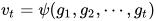 v_t = \psi(g_1, g_2, \cdots, g_t)